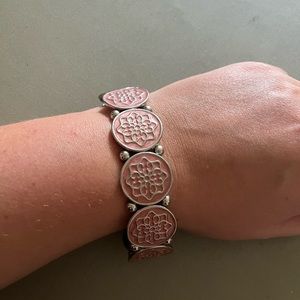 Asian pink lotus stretch bracelet